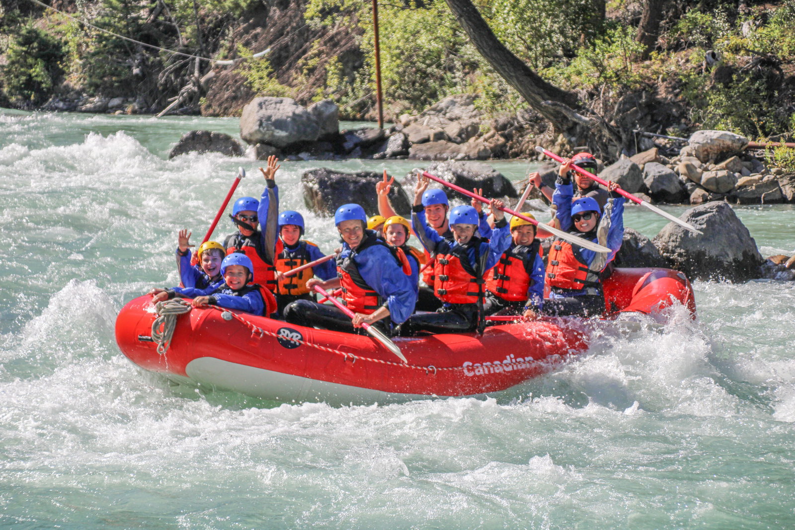 A view of Canadian Rockies Rafting in Banff National Park.