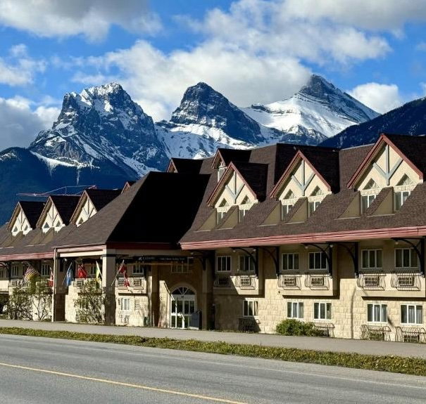 A view of Canmore Inn and Suites in Banff National Park.