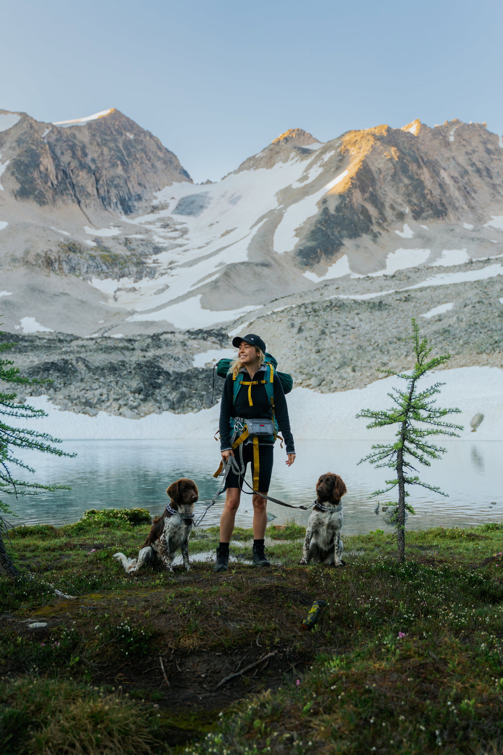 Grand Sentinel - Girl hiking attire with dogs