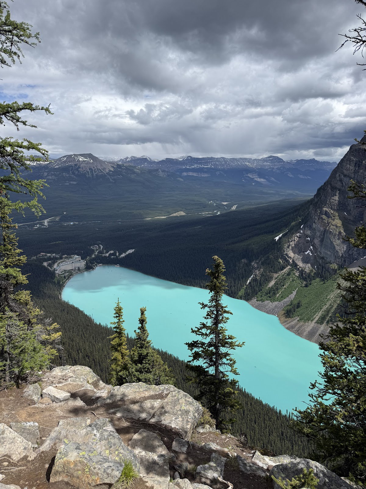Lake Louise and the Fairmont Chateau viewed from the Big Beehive hiking trail