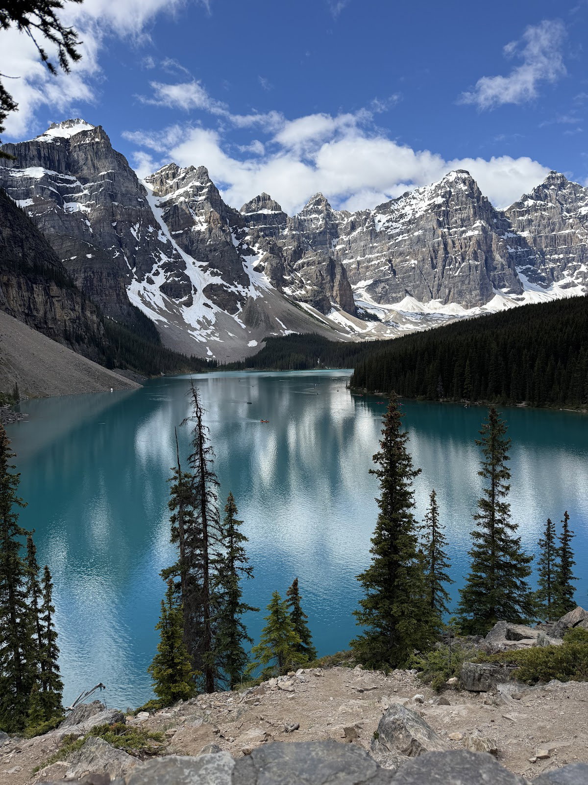 Moraine Lake and the Valley of the Ten Peaks viewed from the Rockpile Trail